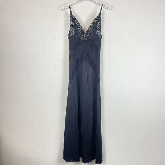Ralph Montenero for Blanche Black Lace Slip Gown Size MEDIUM Vintage 1960’s - Picture 2 of 8